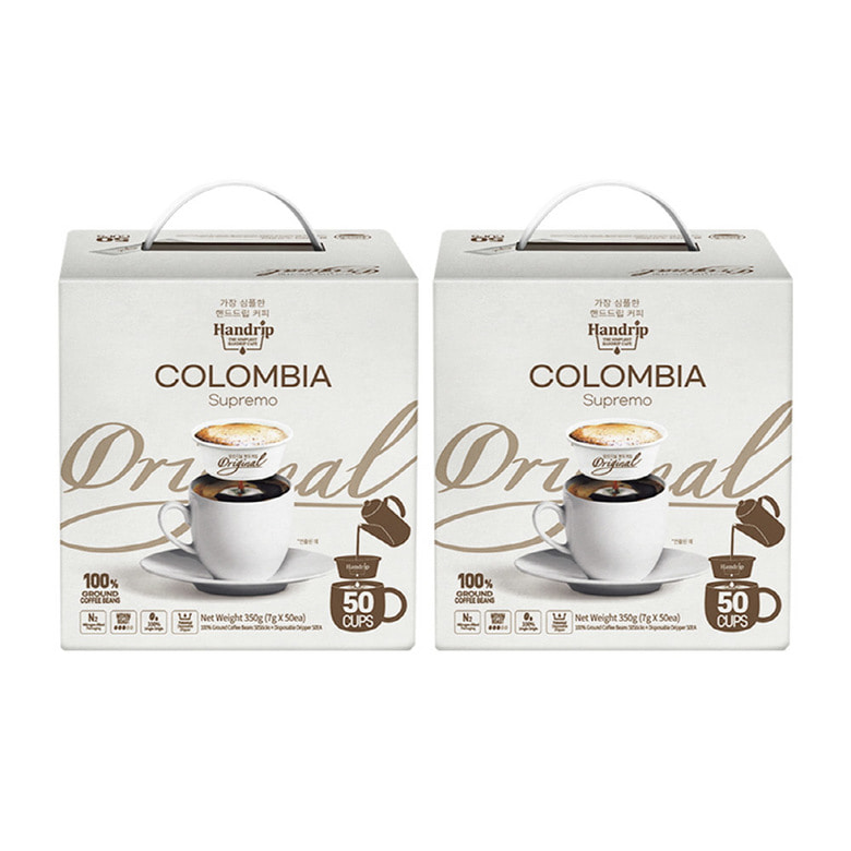 [핸드립] 드립커피 콜롬비아 수프리모 드립백 커피 50개입X2박스
